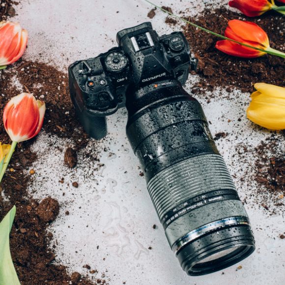M.Zuiko 100-400mm lens with flowers