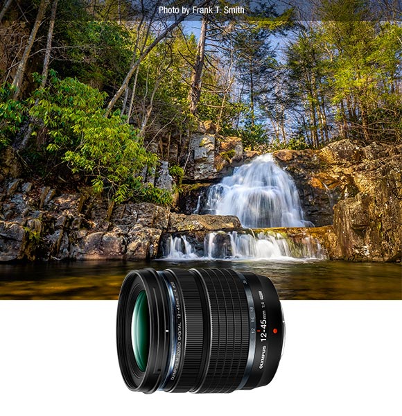 Waterfall and 12-45mm Lens